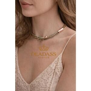 Deadass Nation Multi-Strand Rose Gold-tone Choker Necklace